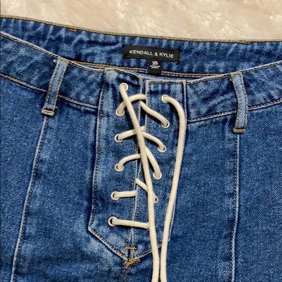 Kendall & Kylie dark denim lace up skirt - Picture 3 of 3